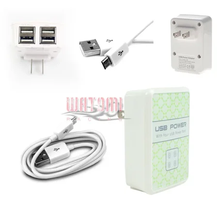 4 Usb Port Wall Adapter+10Ft Cable Power Charger White Htc One Lumia 1520 Moto X