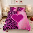 thumbnail image 3 of Erosebridal Leopard Heart Diamond Jewelry Duvet Cover King for Girls, Glamorous Animal Print King Bedding, Black Reversible 3-Piece 1 Duvet Cover and 2 Pillowcases, 3 of 7