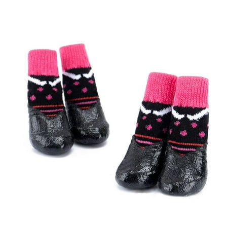 

4Pcs/Set Dog Rain Boots Waterproof Non-Slip Socks Paw Protection Rubber Shoes UK