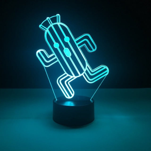 Night Light Finals Fantasy Cactuars 3D LED que cambia de color