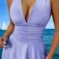 thumbnail image 3 of Elvqul Dresses for Women Pullover Sleeveless Mini Dresses Purple Casual Summer Spaghetti Strap Juniors A-Line Dresses Halter, 3 of 5