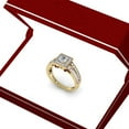 thumbnail image 6 of 0.80 Carat (ctw) 10K Yellow Gold Princess & Round Cut Diamond Ladies Split Shank Bridal Halo Engagement Ring 3/4 CT, 6 of 6