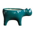 thumbnail image 3 of Jarrón de porcelana con forma de gato, para jardín, accesorios para el hogar Verde, 3 of 9