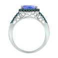 thumbnail image 2 of SZUL Women's 2 1/2 Carat Emerald Cut Tanzanite and 1/3 CTW Blue Diamond Ring in 10K White Gold, 2 of 6