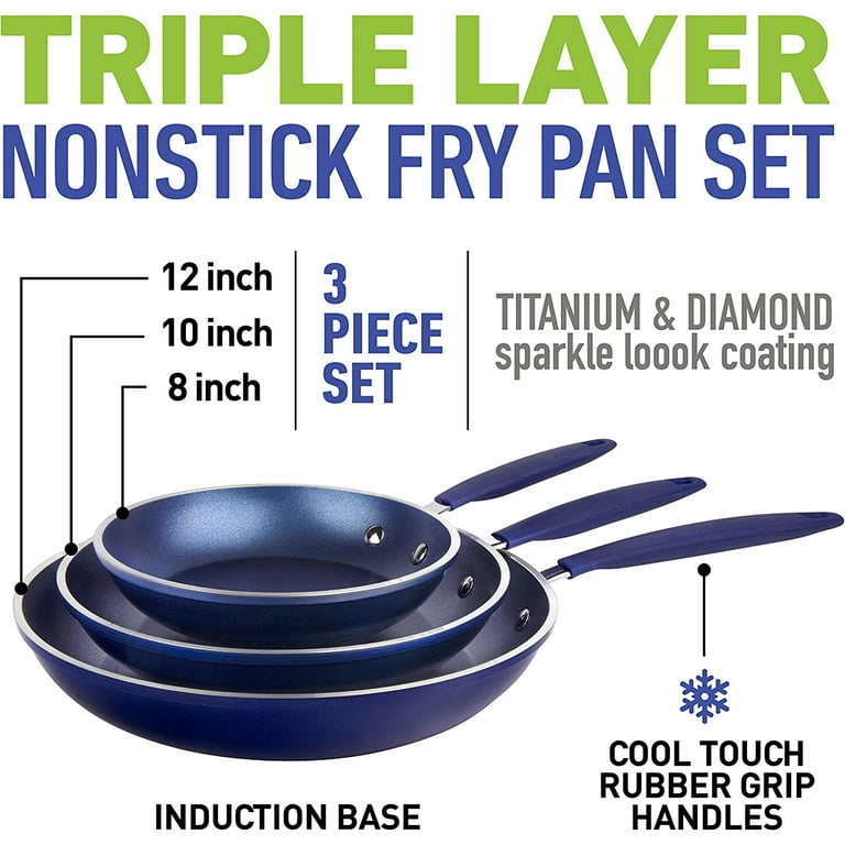 3-Piece Everyday Pan Set Electric Blue