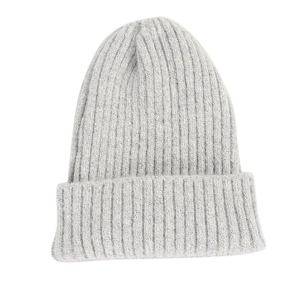 Gorro de punto con puños, gorro de pescador, talla única, cálido para invierno gris claro Salvador Gorros Beanie