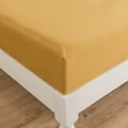 thumbnail image 6 of DaDa Bedding Honey Yellow Poplin Cotton Fitted Sheet w/ Pillow Cases (JHW-550-Fitted), 6 of 8
