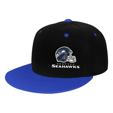 Seattle_seahawks Children's Contrast Hip Hop Baseball Cap Football Hat Boys and girls Adjustable Flat brimmed sun Unisex gift Fans