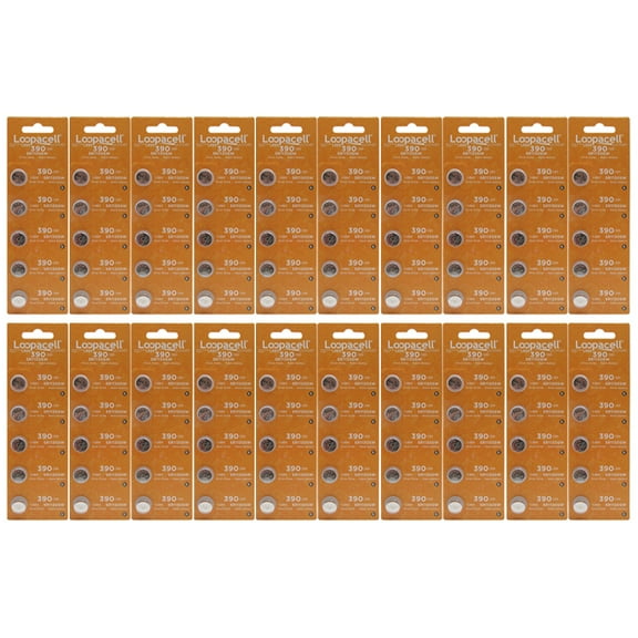 LOOPACELL 100 Pack 390 Watch Electronics Batteries 1.55 Volt Silver Oxide Coin Button Wholesale Pack