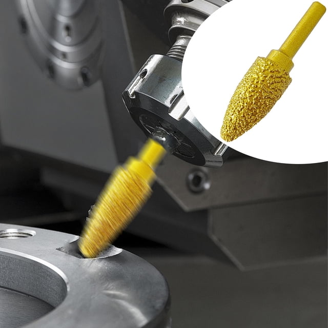 Broca de rebaba con cabezal de molienda de diamante, herramienta rotativa de vástago de 6mm, punto montado de molienda, broca de molienda para grabado 15mm