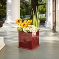 thumbnail image 3 of Southern Patio Colony 16" Square Resin Planter Urn, Oxblood Red (2 Pack), 3 of 7