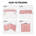 thumbnail image 6 of 4 FT Portable Folding Table, Indoor Outdoor Portable Heavy Duty Camping Table Wedding Event Utility Game Desk w/Handle and Steel Legs, No Need Assembly, Camping Table for Picnic Dining Party, Pink, 6 of 7
