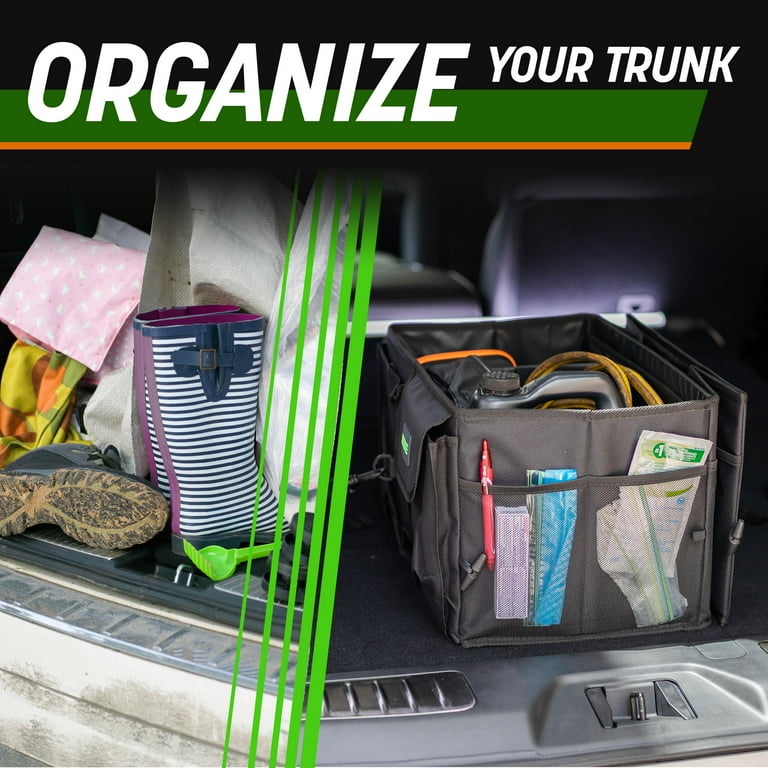 DRIVE Auto Products Multi Compartment Car Organizer and Trunk Storage, SUV  Cargo Accessories, Gray 