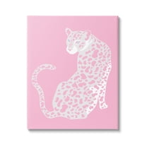 Stupell Industries Pink Modern Leopard Cheetah Portrait Piercing Gaze Graphic Art Gallery Wrapped Canvas Print Wall Art, Design by Birch&Ink