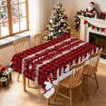 thumbnail image 2 of Duangreer Rectangle Tablecloth, Christmas Red Checkered Print Table Cover with Waterproof Wrinkle Resistant for Family Party Decors, 60 x 102 Inch, 2 of 6