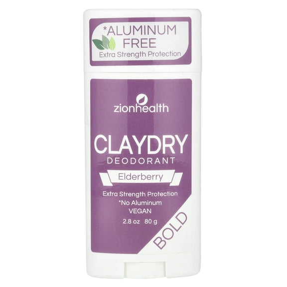 Zion Health Bold, ClayDry Deodorant, Elderberry, 2.8 oz (80 g)
