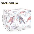 thumbnail image 3 of Sea Turtles Jellyfish Ocean Large Lidded Storage Bin Foldable Storage Boxes Cubes Baskets Lids with 2 Handles for Home Bedroom Office 16.5x12.6x11.8inch, 3 of 7