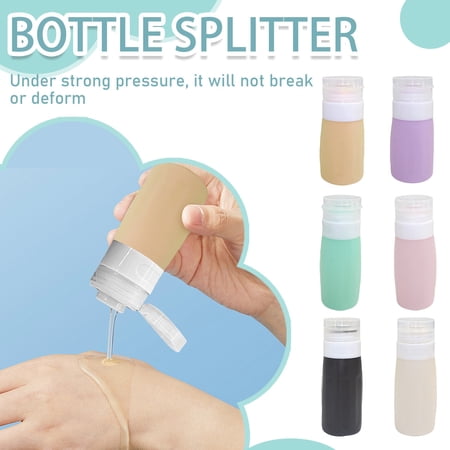 Silicone Bottles Set for Toiletries Travel Size Containers Kit Leak Proof Refillable Squeeze Cosmetic Airplane Essential Shampoo Hair Conditioner Body Lotion Bath Shower Gel White 4In*Travel Bottles