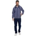 thumbnail image 4 of NEIKU Mens Zipper Hoodie Casual Hooded Sweatshirt Fleece Jacket GreyBlue-XL, 4 of 5