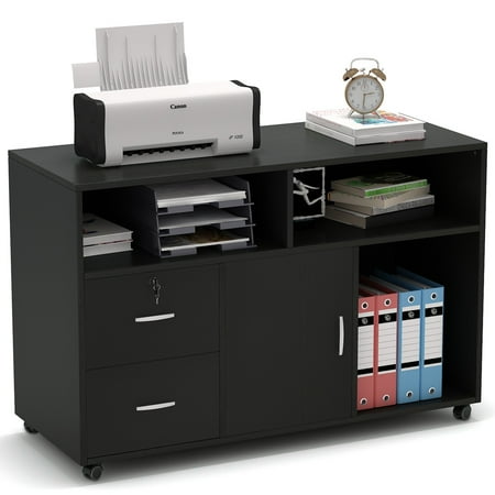 File Cabinet Tribesigns 2 Drawer Storage Printer Stand Mobile
