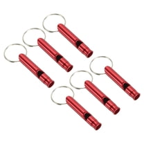 Uxcell Survival Whistle, 6 Pack Loud Sound Safety Whistle for Camping Hiking, Red