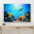 thumbnail image 3 of wall26 Canvas Print Wall Art Shark, Coral Reef &amp; Vibrant Fish Underwater Nature Ocean Photography Realism Nautical Scenic Relax/Calm Multicolor Ultra for Living Room, Bedroom, Office - 24"x3, 3 of 5