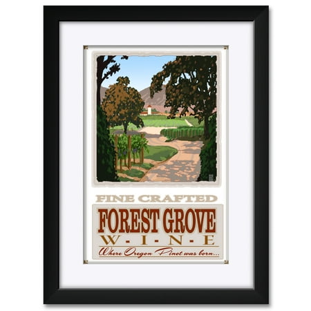 Forest Grove Oregon Winery Fine Wine Field Framed & Matted Art Print by Mike Rangner. Print Size: 12