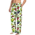 thumbnail image 3 of Mens Pajama Pants - Soft Sleep & Lounge Pants for Men, colorful Grape leaf Cuteness Casual PJ Bottoms Pants with Pockets, 3 of 5