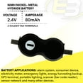 thumbnail image 3 of 3x 2/V80H Flat Pack 2.4V 80mAh Battery for Wireless Beacon, Car Alarm, Solar, 3 of 6