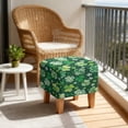 thumbnail image 4 of SCRAWLGOD St. Patrick's Day Shamrock Clover White Green Stretch Ottoman Cover, Ottoman Slipcover Sofa Cover Footstool Protector Storage Ottomans Covers Furniture Protector Washable Square Slipcover, 4 of 7