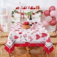 thumbnail image 6 of Valentine''s Day Tablecloth Rectangle 60x84 Inch, Red Love Heart Romantic Table Cloth, Buffalo Plaid Tablecloths, Waterproof Spillproof Tablecloth for Valentines Day Wedding Dinner Party Decoration, 6 of 6