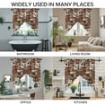 thumbnail image 3 of Country Patch Plaid Swag Curtains for Kitchen/Bedroom/Living Room, Brown Farmhouse Retro Bear Deer Cabin Scalloped Curtains 63 Inch Long, Window Swag Topper Curtains Valances 2 Panels Set 36"x63", 3 of 8