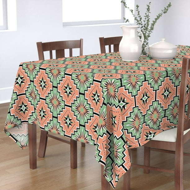 Tablecloth Starburst Spanish Tile Southwestern Southwest Cotton Sateen Walmart Com Walmart Com