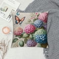 thumbnail image 2 of COMIO Hydrangea Flower Pillow Covers Watercolor Floral Bicycle Butterfly Spring Summer Pillows Decorative Throw Pillow Cases Green Leaf Plant Pillowcase for Outdoor Couch Patio White, 2 of 5