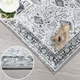 thumbnail image 6 of GlowSol 5'x7' Area Rug Vintage Boho Rug Soft Faux Wool Floral Print Distressed Area Rug Low Pile Anti-Slip Carpet Bedroom Rug, Gray, 6 of 6