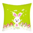 thumbnail image 1 of 45x45cm Funda de almohada de Pascua feliz, funda de almohada corta con forma de huevo de conejito de felpa, fundas de cojín, 1 of 5
