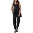 thumbnail image 3 of Aayomet Jumpsuit For Women Summer Women's Sleeveless Button Sports Jumpsuit Polyester for the upcoming summer,Black M, 3 of 4