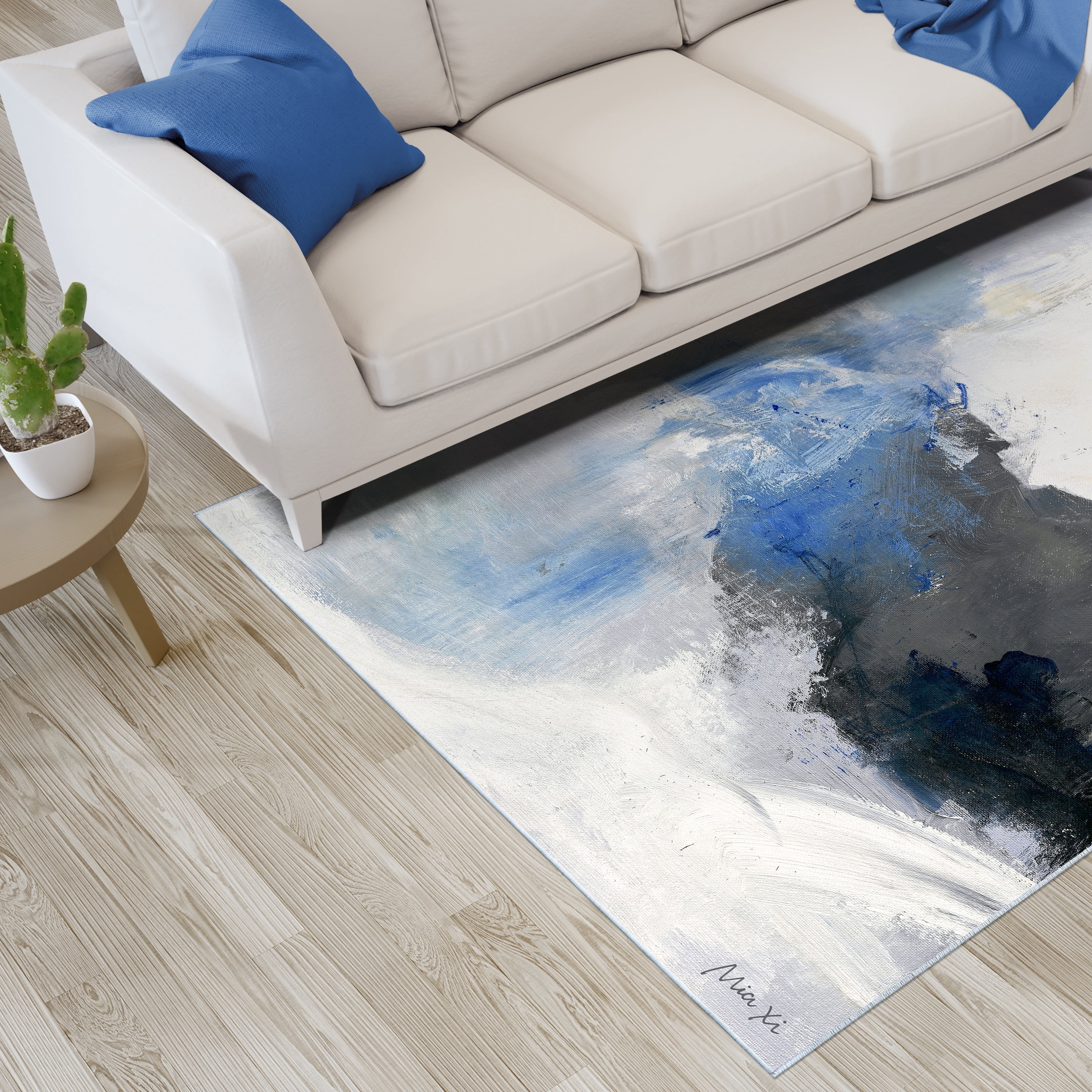 A New Dawn Washable Abstract Art Area Rug size 5'x8'