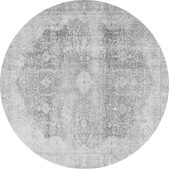 Ahgly Company Indoor Round Persian Gray Traditional Area Rugs, 5' Round