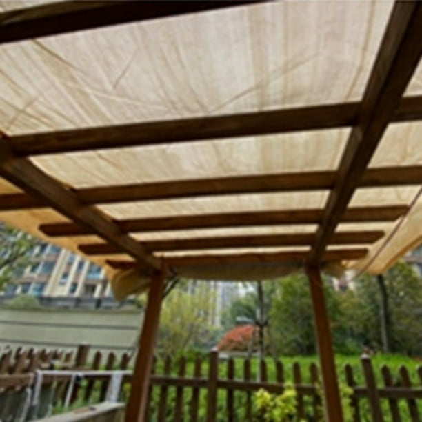Tela de Sombra Exterior para Pérgolas y Patios Traseros con Protección Solar, Material Aislante Del Calor y Ojales Reforzados (Caqui)
