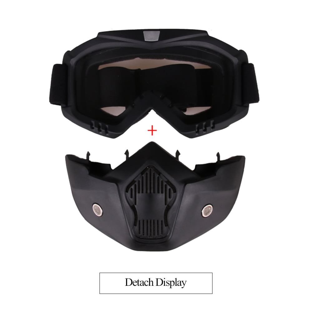 Novel Detachable Modular Motorcycle Riding Helmet Goggles Shield Nose Face Mask 
