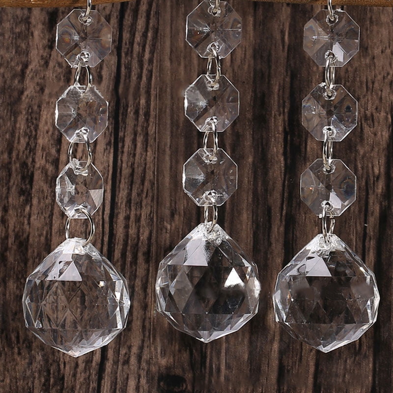12pcs Acrylic Crystal Bead Drop Shape Garland Chandelier Hanging Wedding Decor 