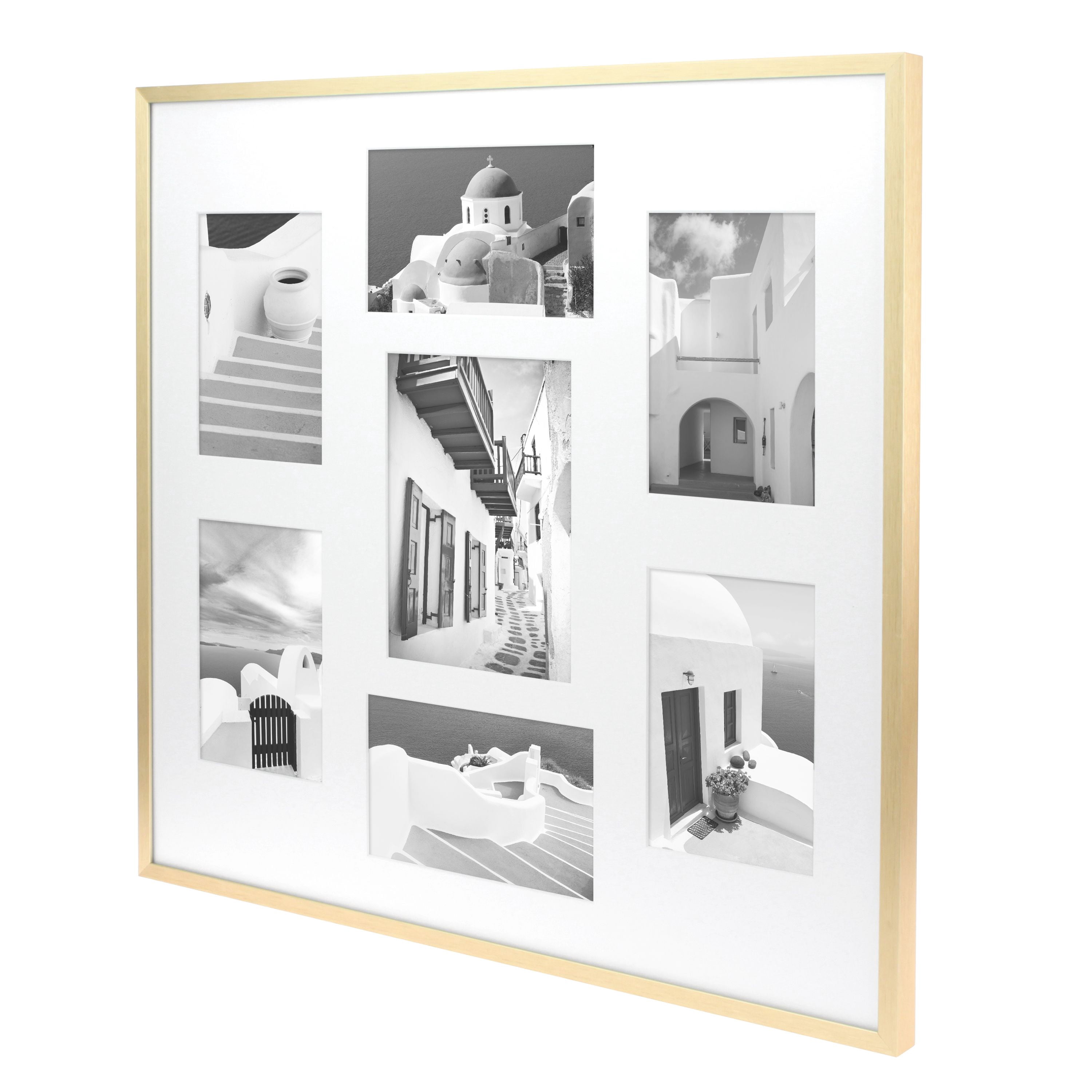 Better Homes & Gardens 18x18 7- Open, Gold, Collage Wall Frame, Non Glare