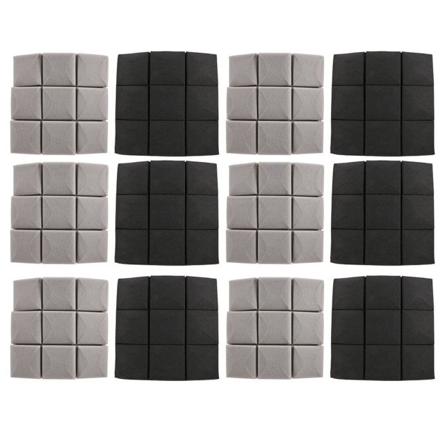 Paneles de espuma acústica (paquete de 12), 2 x 12 x 12 pulgadas, para pared, estudio y hogar.