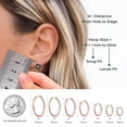 thumbnail image 5 of ChicSilver Rose Gold Plated Small Hoop Earrings for Women Hypoallergenic Rose Gold Plated Huggie Earrings for Women Silver Huggie Hoop Earring 16MM, 5 of 10