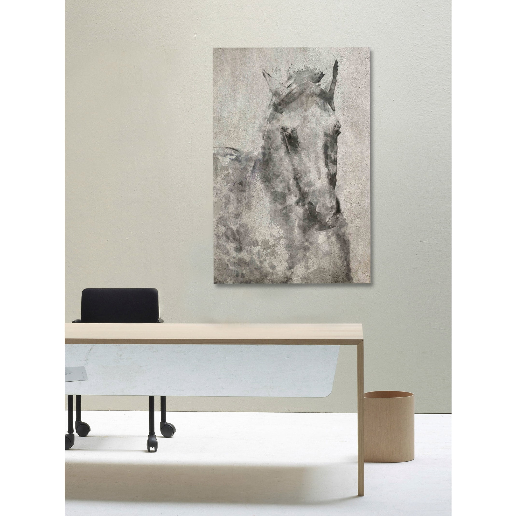 Marmont Hill "White Grey Horse" by Irena Orlov Painting Print on Wrapped Canvas