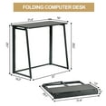 thumbnail image 6 of Homy Casa Black Folding Writing Desk, 31in Compact Computer Table for Home Office or Study, Black, 6 of 10
