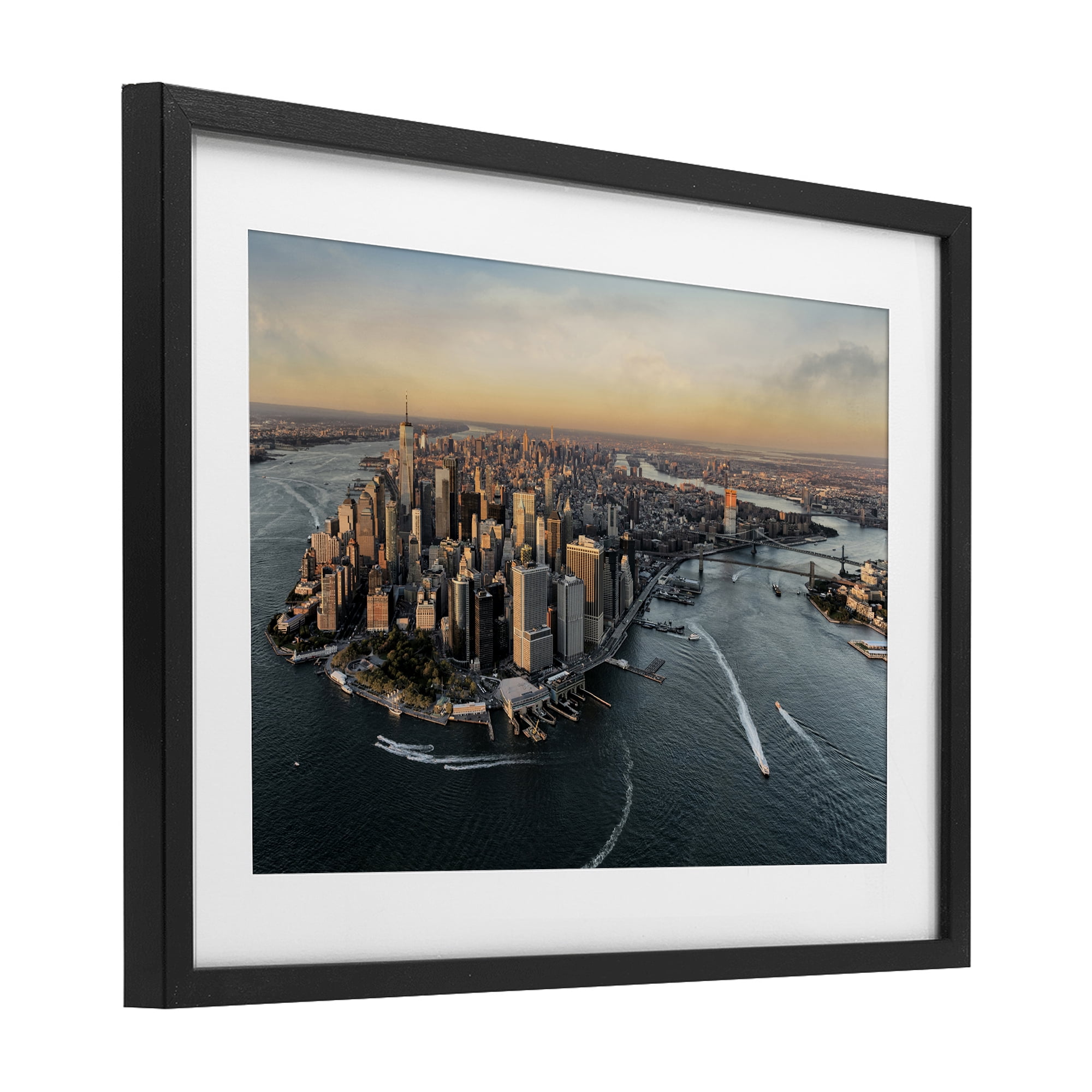 Stupell Industries Manhattan From Above Black Framed Print Under Glass, design by Scott Stulberg