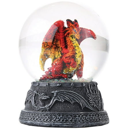 Pacific Giftware Dragon Ball Water Globe with Glitters 80mm Resin Figurine Home Decor Gift Collectible (Hyperion Red)