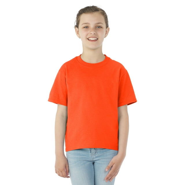 Jerzees T-Shirt à Col Rond à Manches Courtes Youth DRI-POWER Active, L, Orange Brûlé